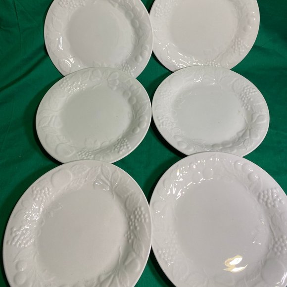 Gibson Dining Lot Of 6 Gibson Salad Plate Plates Fruit White